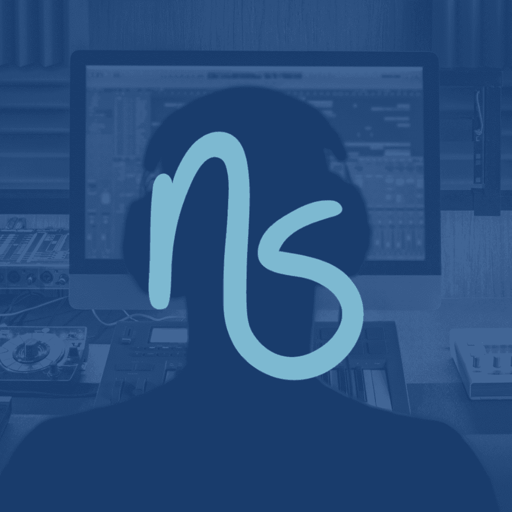 Nostalgic Sound light blue submark logo